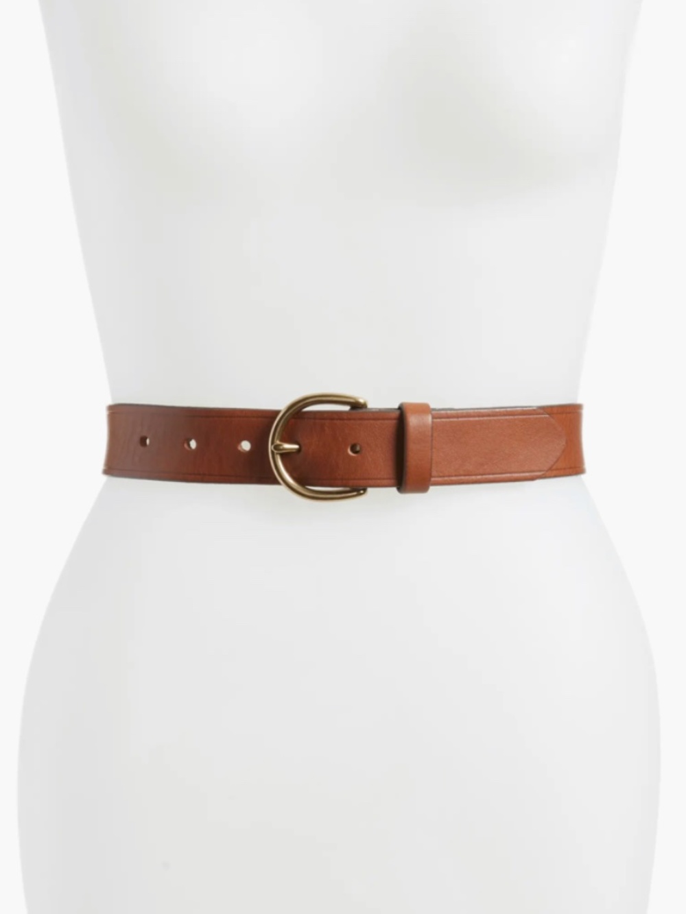Madewell Medium Perfect Leather Belt in Pecan/Gold - Size XS - Picture 3 of 7